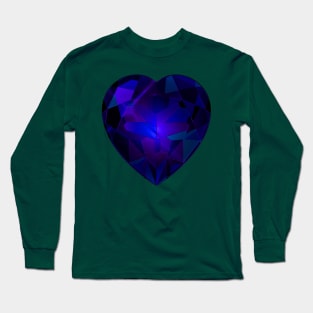 Purple and Blue Heart Gemstone Long Sleeve T-Shirt